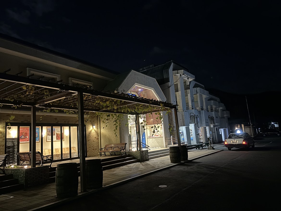 勝沼ぶどう郷駅前 夜