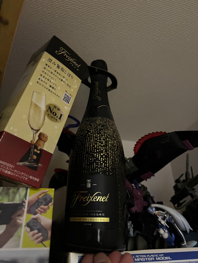 スペインのスパークリングワイン「Freixenet Cordon Negro（フレシネ コルドン ネグロ VAVA）」【金ラメグラス付プラスチック製】