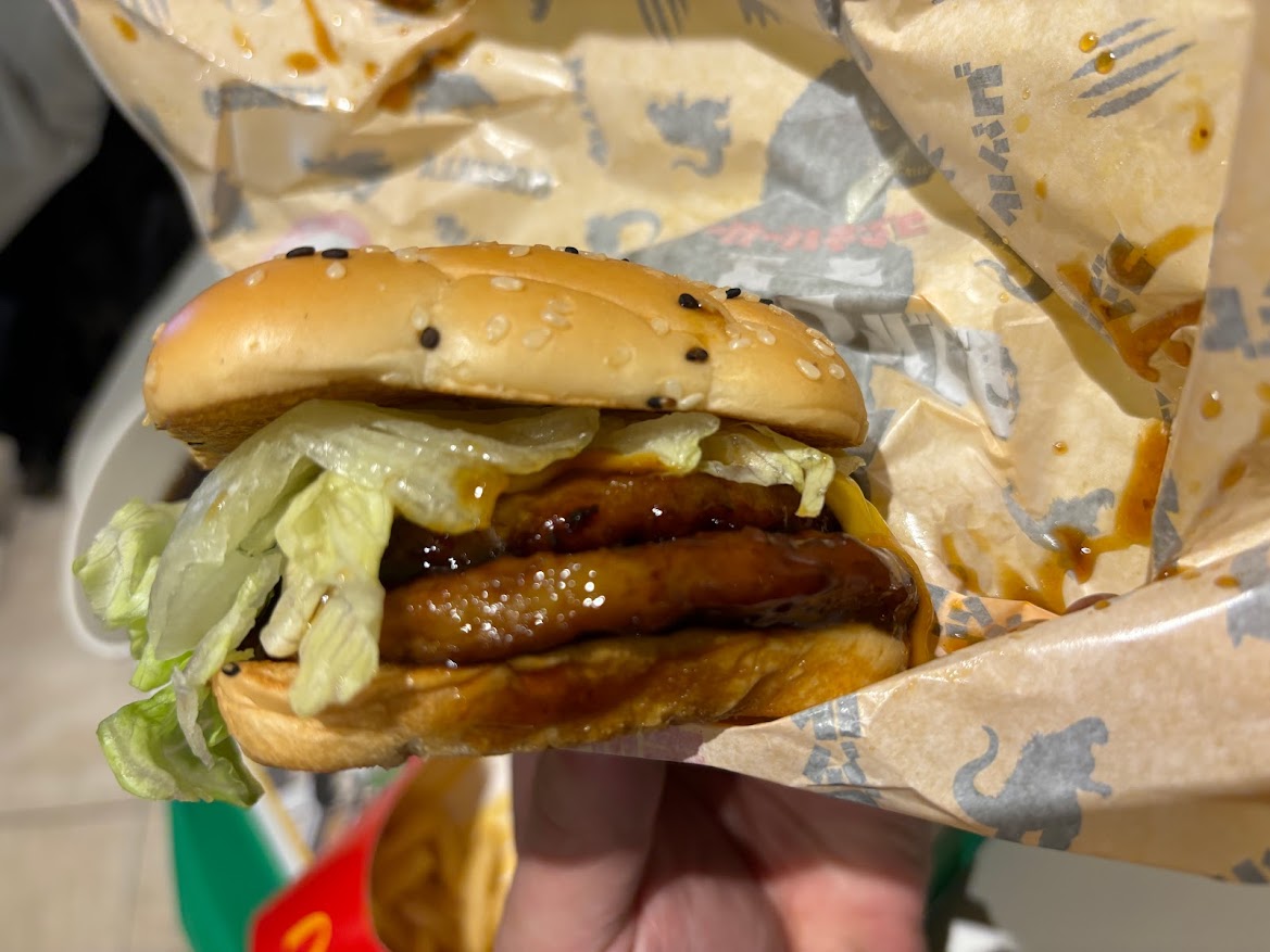 ゴジラバーガー チーズダブルてりやきバーガー