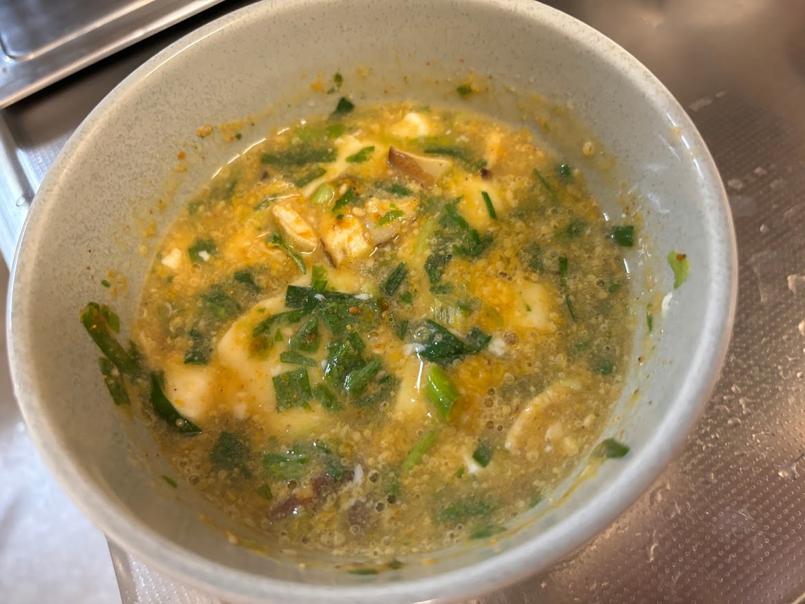 タカノフーズ（おかめ豆腐）  ちょい飯 担々スープ 完成