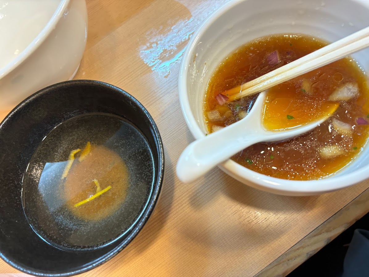 魚介出汁の温かいスープ割（割りスープ）