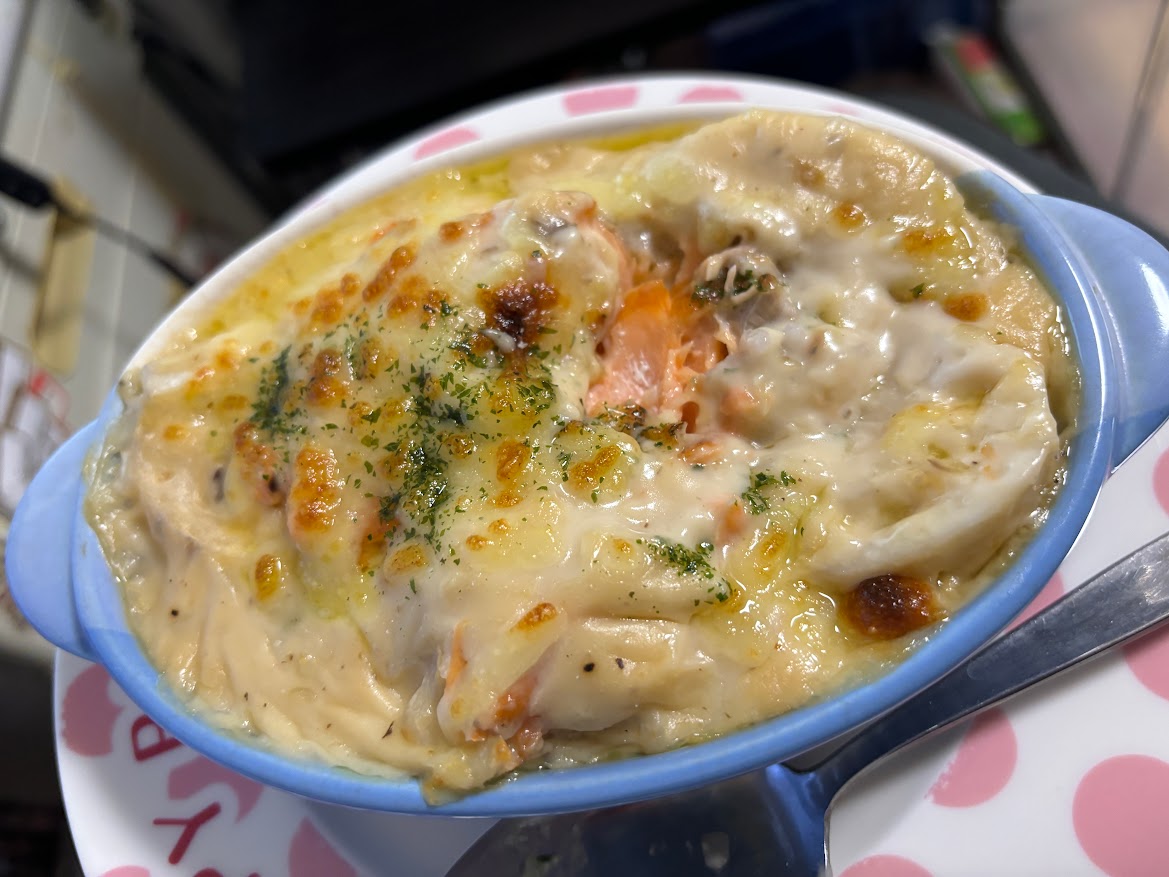 鮭と蓮根のドリア