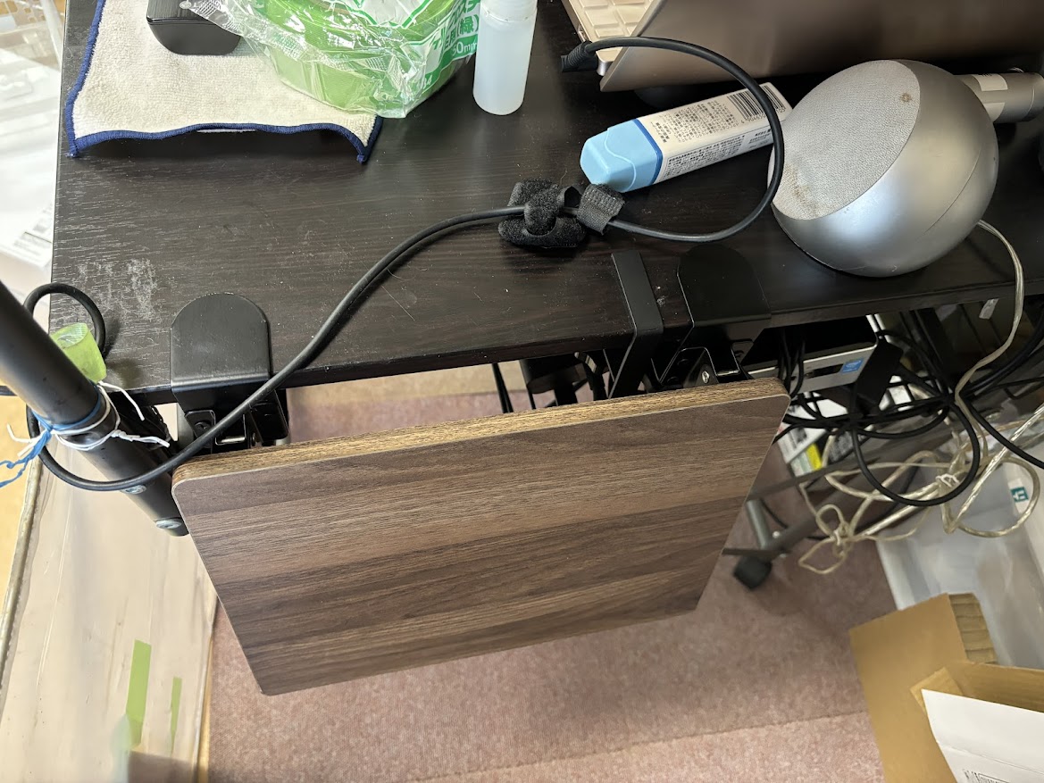 拡張デスク 30cm幅(ミドルブラウン YK01) 設置後折りたたみ