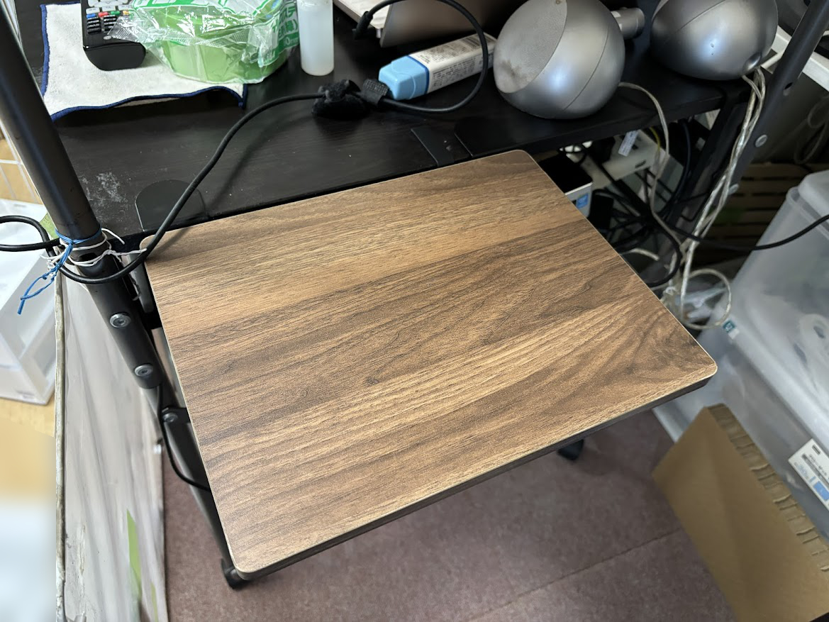 拡張デスク 30cm幅(ミドルブラウン YK01)設置