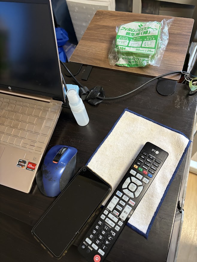 逆側から拡張デスク 30cm幅(ミドルブラウン YK01)