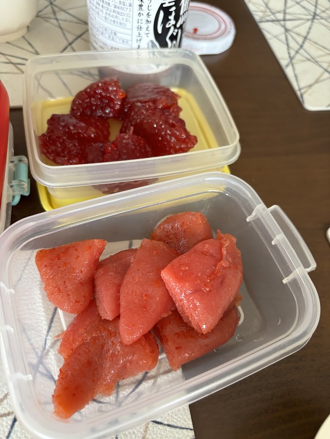 筋子と辛子明太子