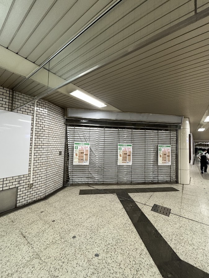 閉鎖された東豊線さっぽろ駅からJR札幌駅へのESTA(エスタ)の通路