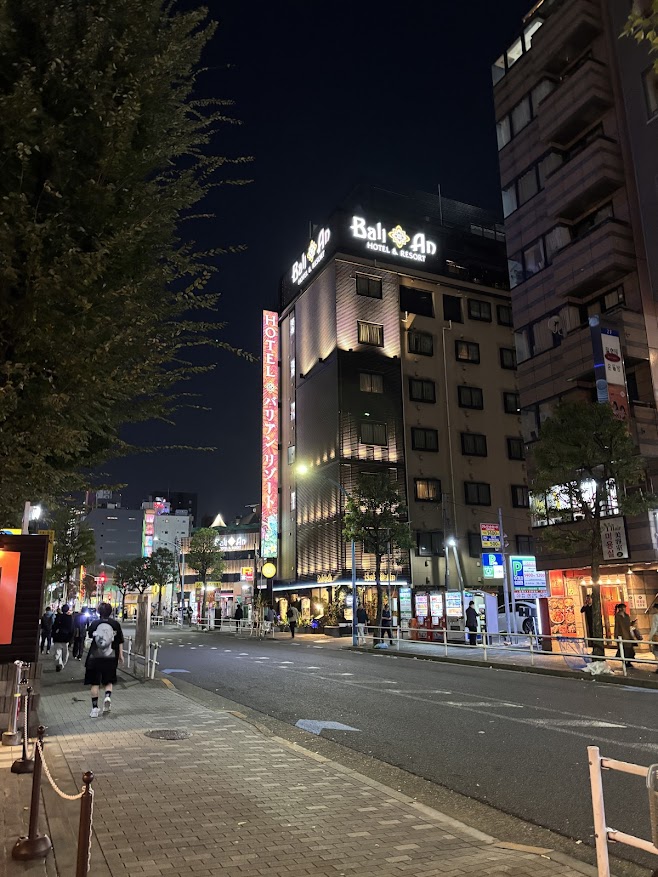 東新宿から抜弁天通り沿いに歌舞伎町裏側を歩きで移動