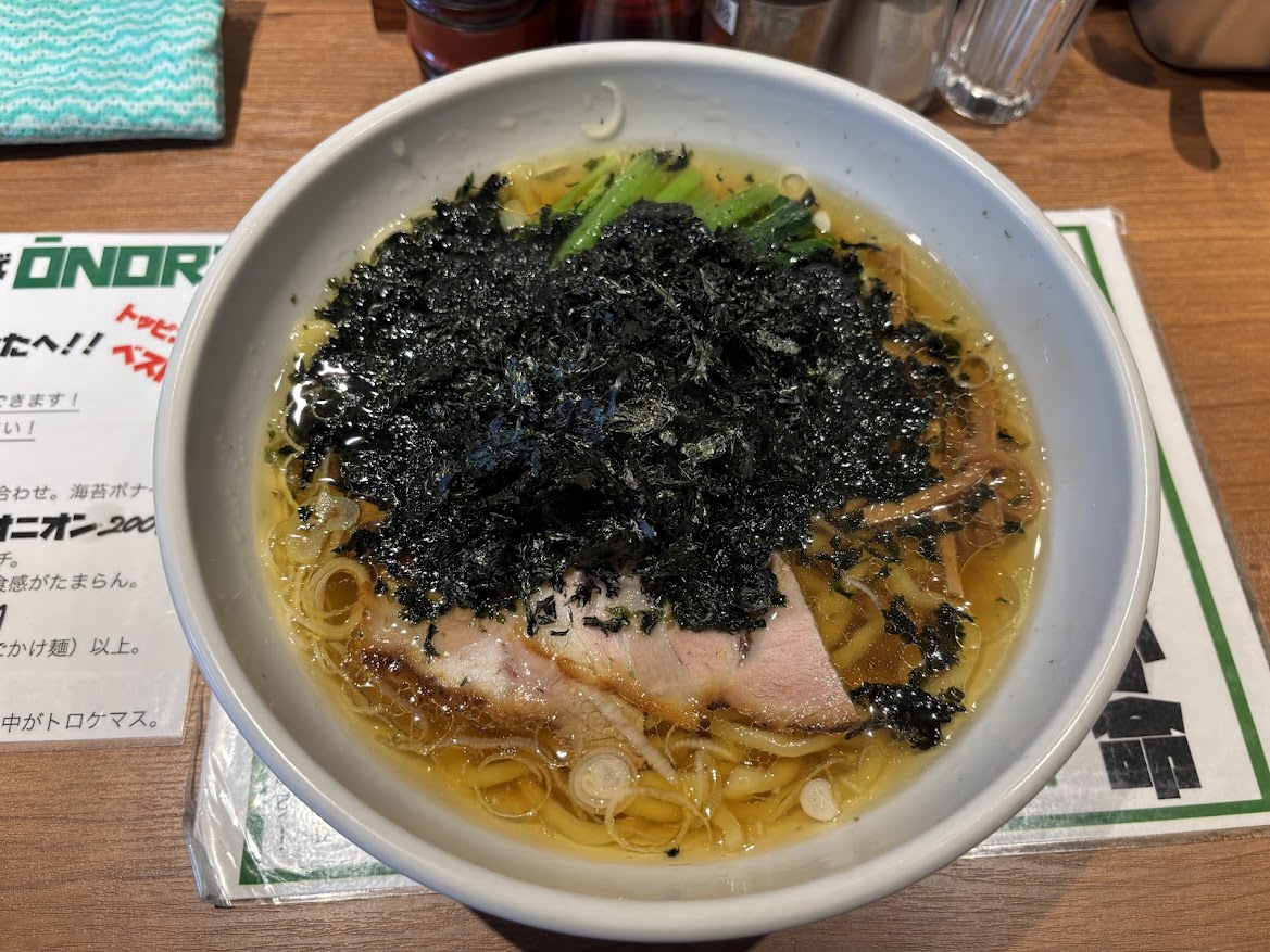 ONORIラーメン【梅屋敷商店街 並木海苔店仕入れ独自配合の海苔】