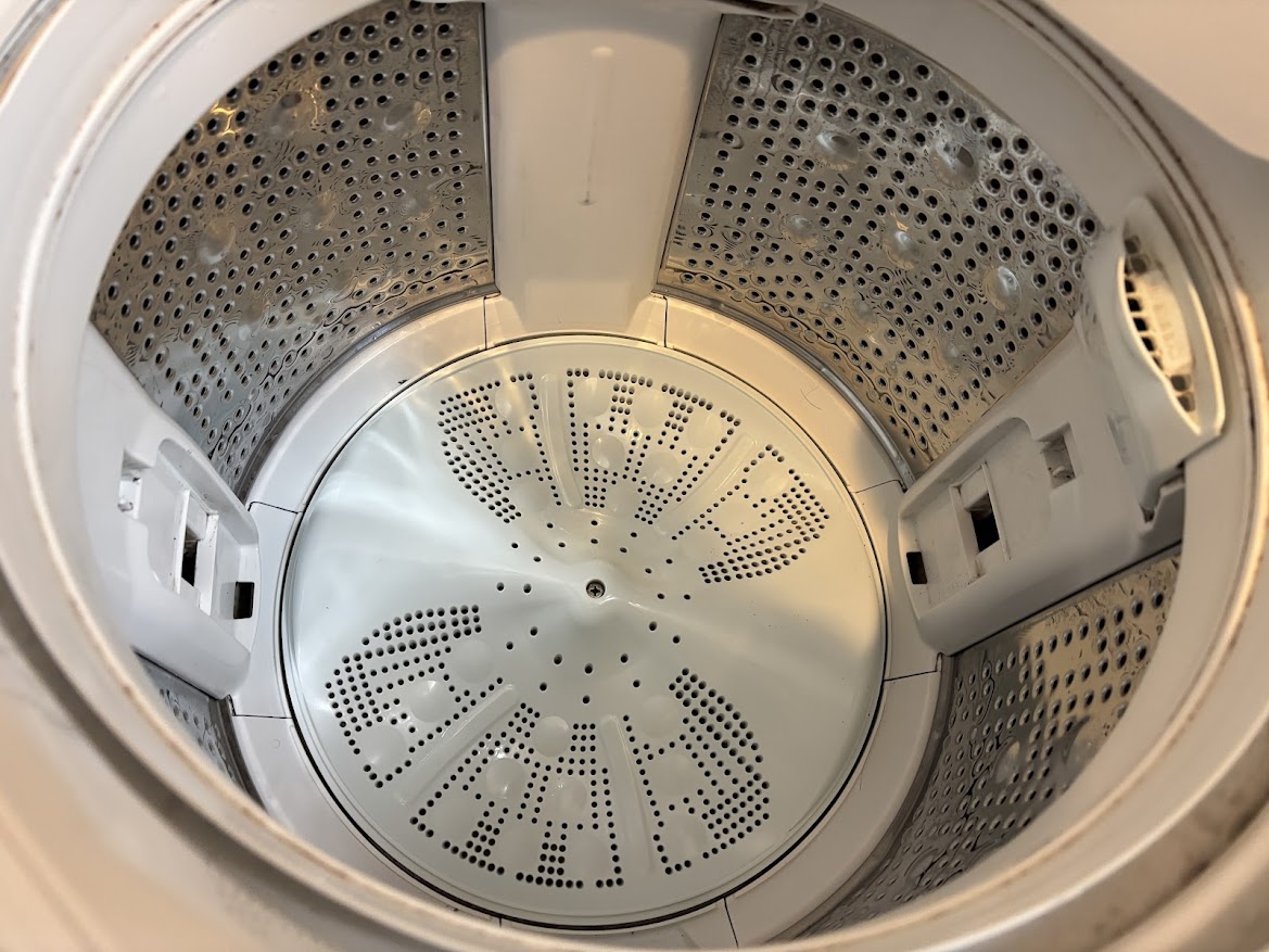 洗濯槽清掃フィルター外した所を掃除