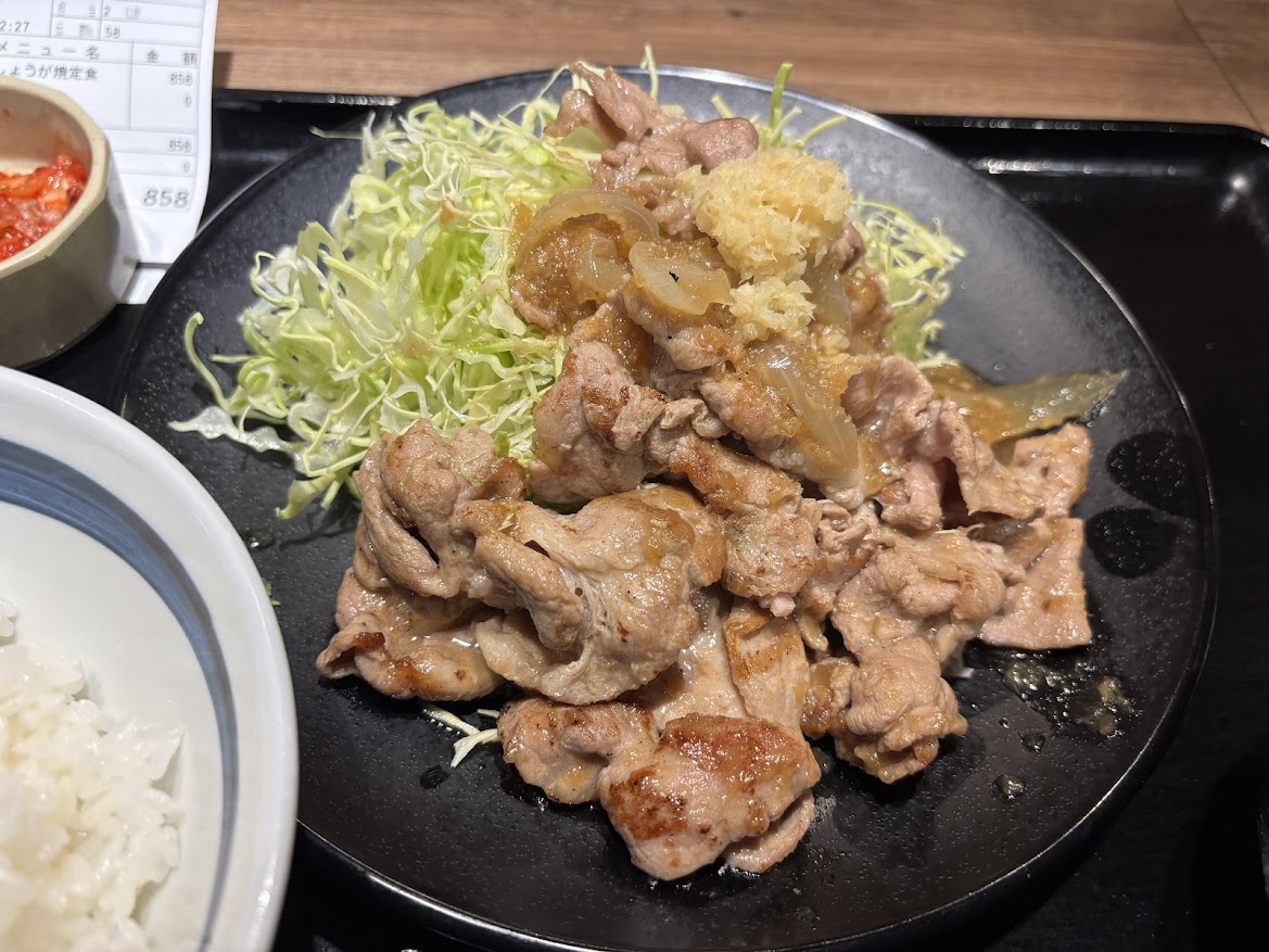 野郎めし 蒲田東口店でしょうが焼定食（並盛）