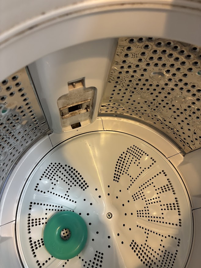 BW-V80Gの汚れている洗濯槽の糸くずフィルター設置部分