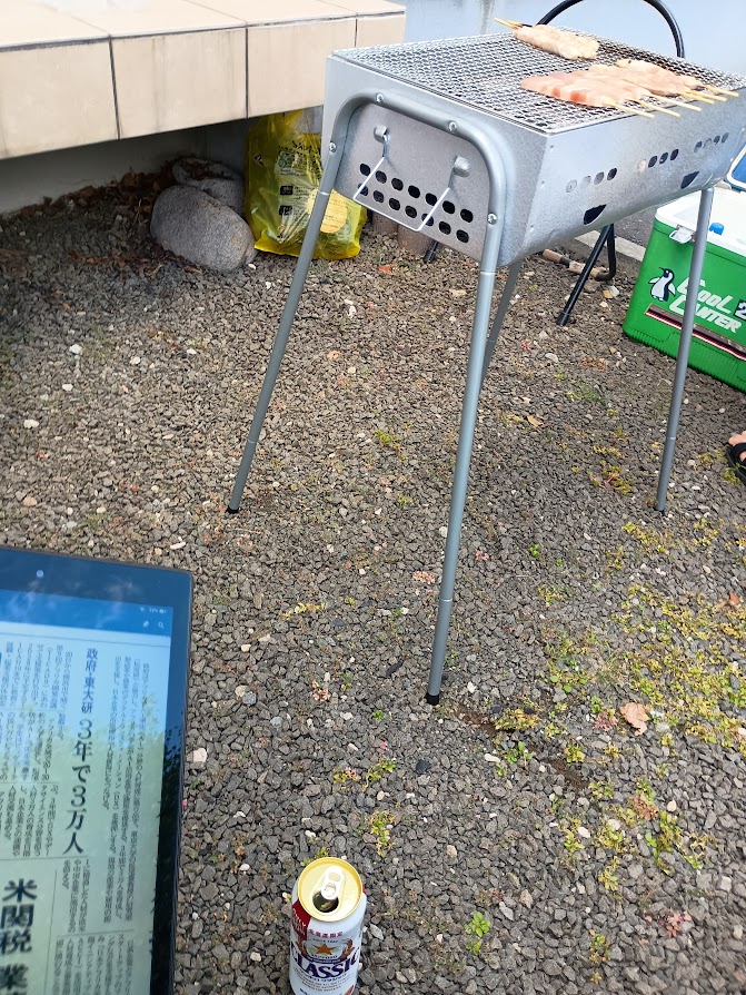 実家庭でバーベキュー