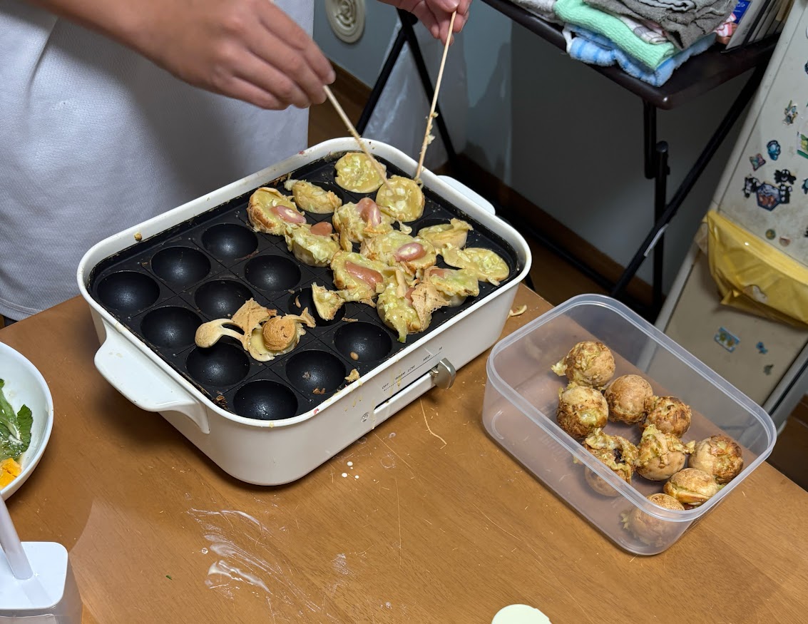 嫁さん実家__でたこ焼きパーティ