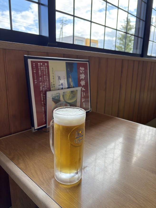 天然温泉やすらぎの湯 北のたまゆら 東苗穂店で露天風呂やブラックシリカ湯入って湯上がりに生ビール（サッポロクラシック）