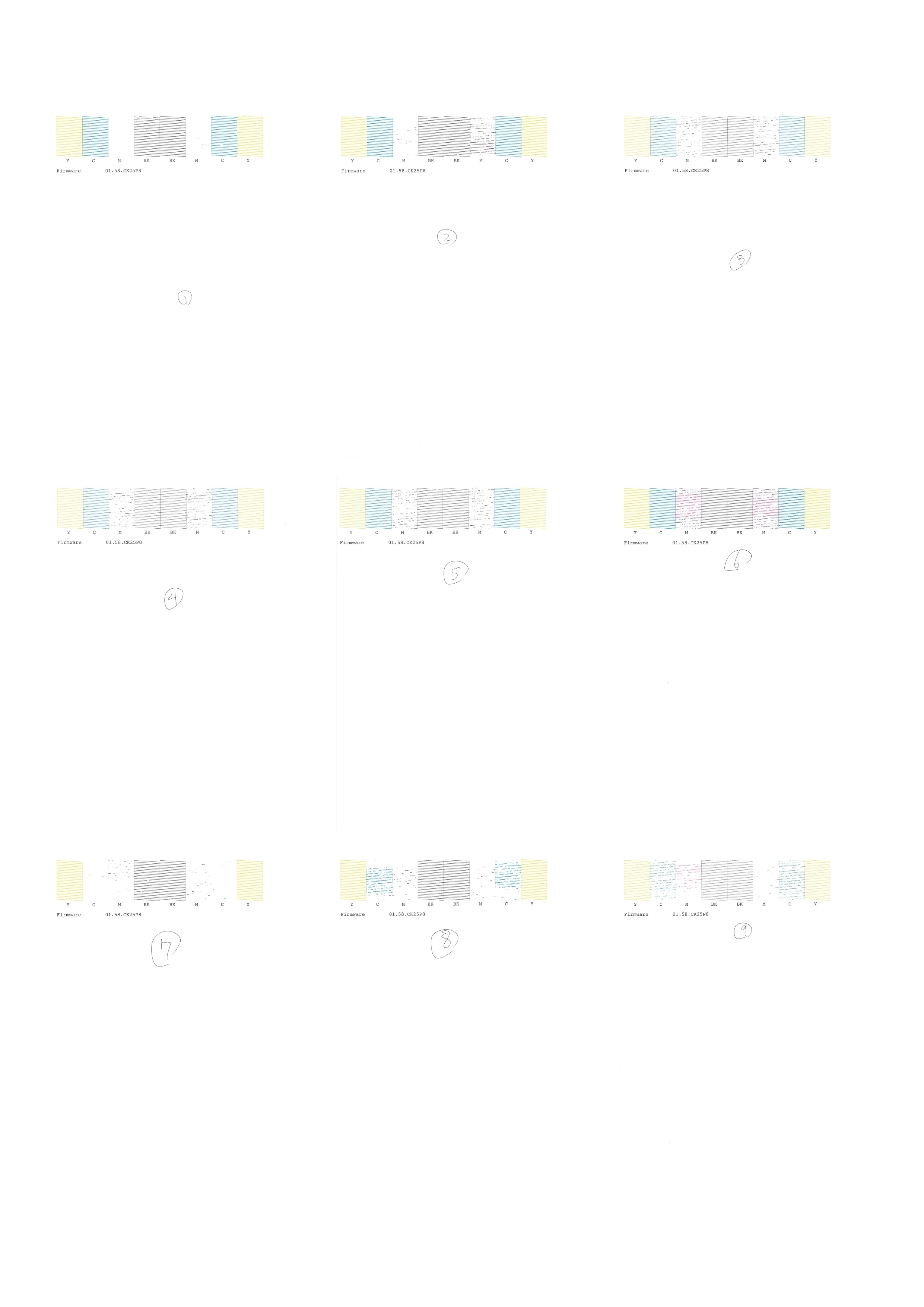 EPSON（エプソン）のビジネスプリンタPX-M885F ヘッドクリーニング結果1