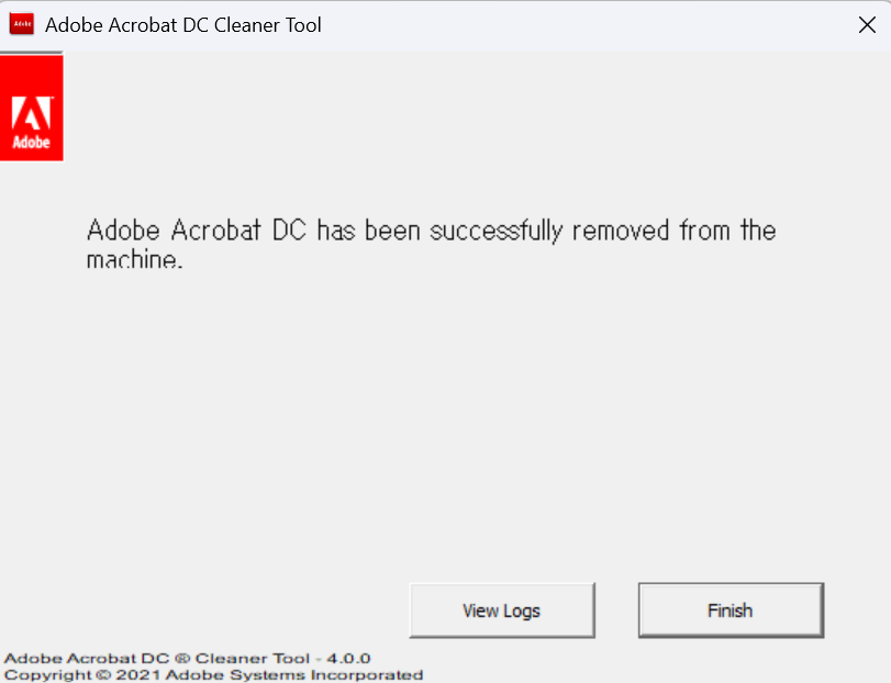 Acrobat Reader（Adobe Reader） および Acrobat 用の Cleaner Tool （Windows）バージョン DC 64bit 用のファイル