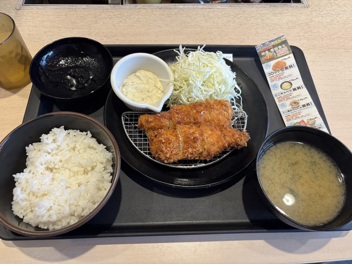 松のや 浮間舟渡店（マイカリー食堂併設）でXクーポンささみかつ定食、580円