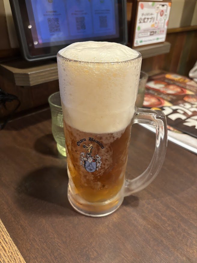 びっくりドンキー 小平大沼店でドンキーハウスビール〈樽生〉（中）