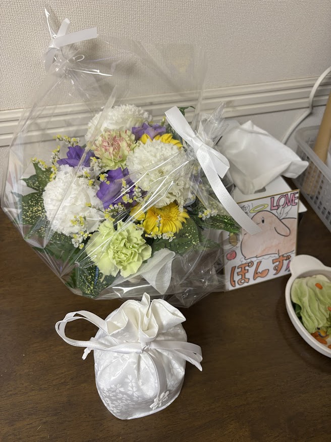 動物病院からもらったお花