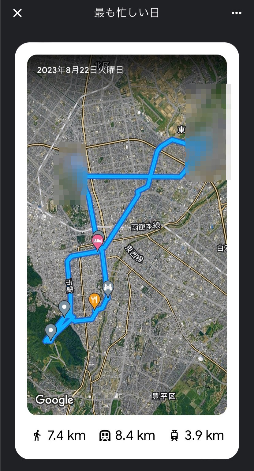2023年8月 GoogleMap 最も忙しい日