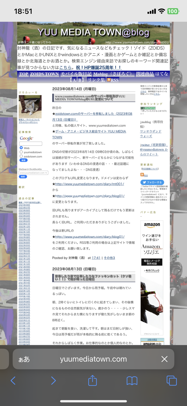 iOS 17.0.1 のSafari