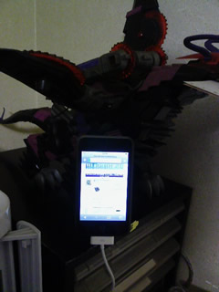 Safari起動し自分のサイトを表示したiPod Touch