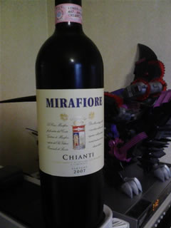 イタリアの赤ワイン「MIRAFIORE CHIANTI D.O.C.G. 2007（ミラフィオーレ キャンティ）」