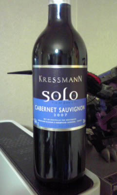 フランスの赤ワイン「KRESSMANN CABERNET SAUVIGNON VDP SOLO（クレスマン カベルネ・ソーヴィニヨンVDP ソロ）2007」