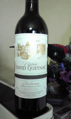 フランスの赤ワイン「CHATEAU DAVID QUEYNAC(シャトー・ダヴィド・ケナック)2007」