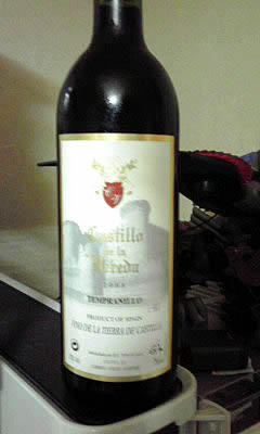 スペインの赤ワイン「Castilla de la Bereda Tempranillo(カスティリョ・デ・ラ・ベレーダ テンプラニーリョ)2008」