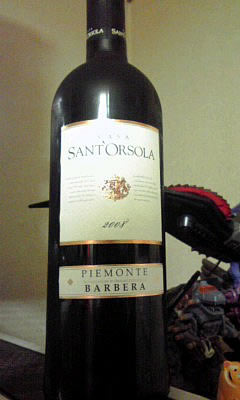 イタリアの赤ワイン「Sant Orsola（サントル ソラ）2008」