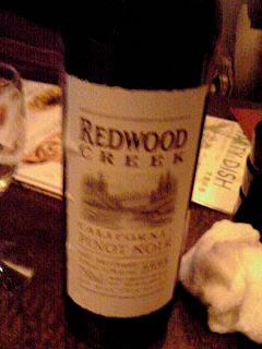 アメリカの赤ワイン「レッドウッド・クリーク・ピノ・ノワール2008」