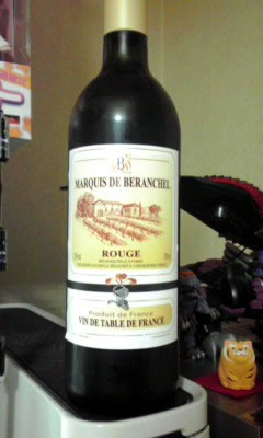 フランスの赤ワイン「Marquis De Beranchel Rouge（マルキ・ドゥ・ベランシェル・赤）」