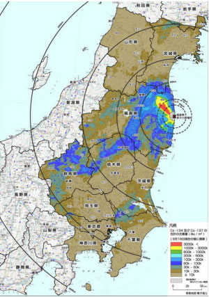 東京・神奈川のセシウム分布図公表