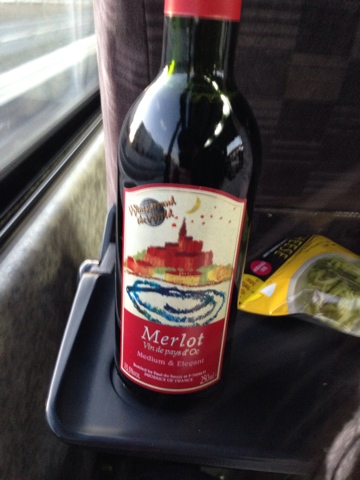 バスの中でワイン