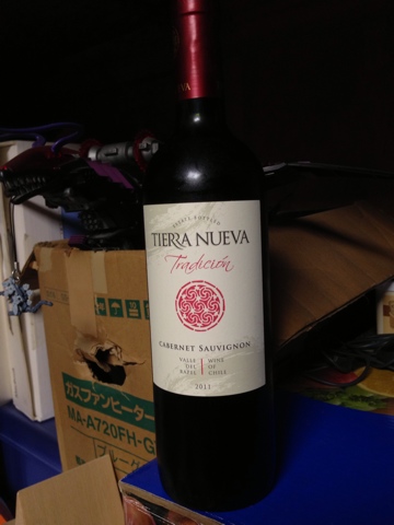 チリの赤ワイン「TIERRA NUEVA Cabernet Sauvignon（ティエラヌエバ トラディション カベルネ・ソーヴィニヨン）2011」