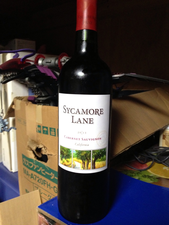 アメリカの赤ワイン「SYCAMORE LANE Cabernet Saubignon（シカモア・レーン カベルネ・ソーヴィニヨン）2011」