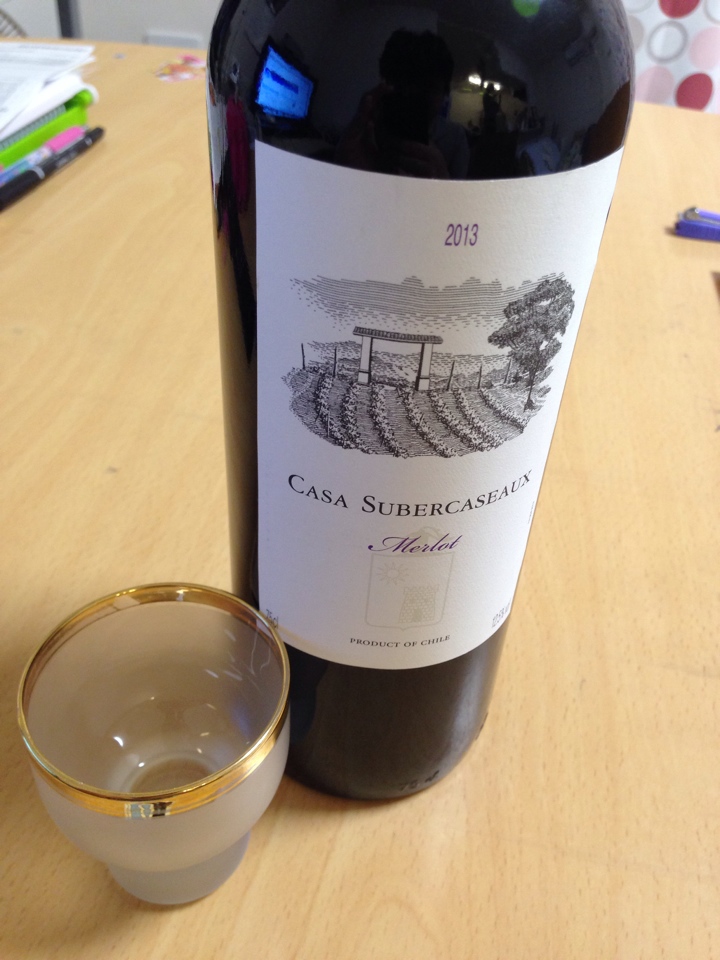 チリの赤ワイン「Casa Subercaseaux Merlot(カーサ・スベルカソー メルロー)2013」