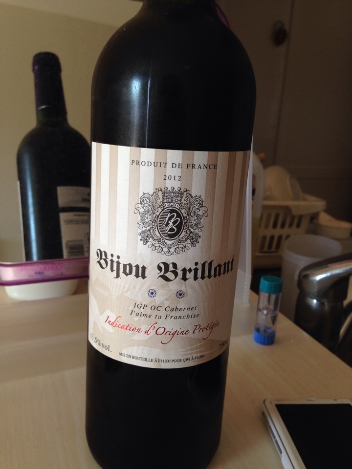 フランスの赤ワイン「Bijou Brillant Cabernet Sauvignon(ビジュ・ブリアン・カベルネ・ソーヴィニヨン)2012」