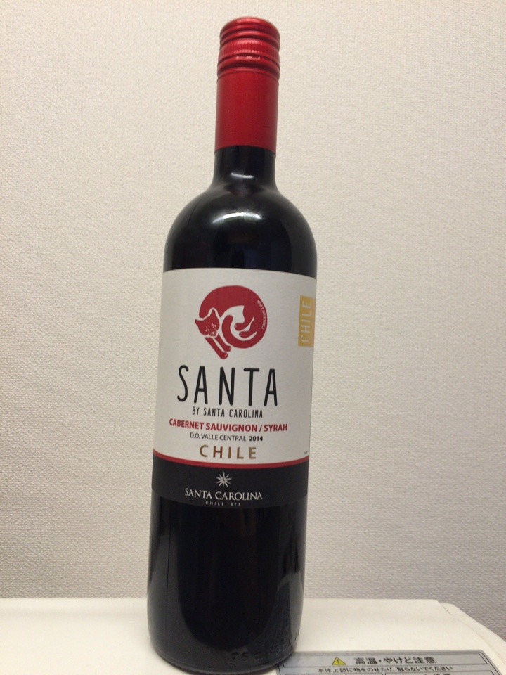 チリの赤ワイン「SANTA BY SANTA CAROLINA Cabernet Sauvignon/syrah（サンタ バイ サンタ カロリーナ カベルネ・ソーヴィニヨン シラーズ）2014」