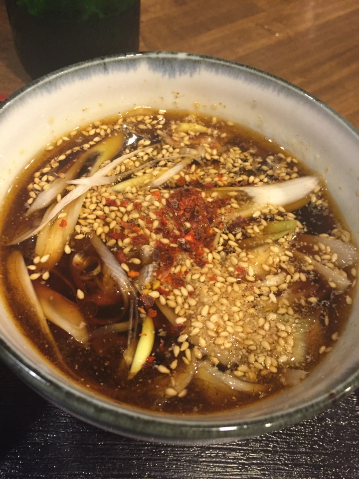 鶏つけ蕎麦 冷たいスープ