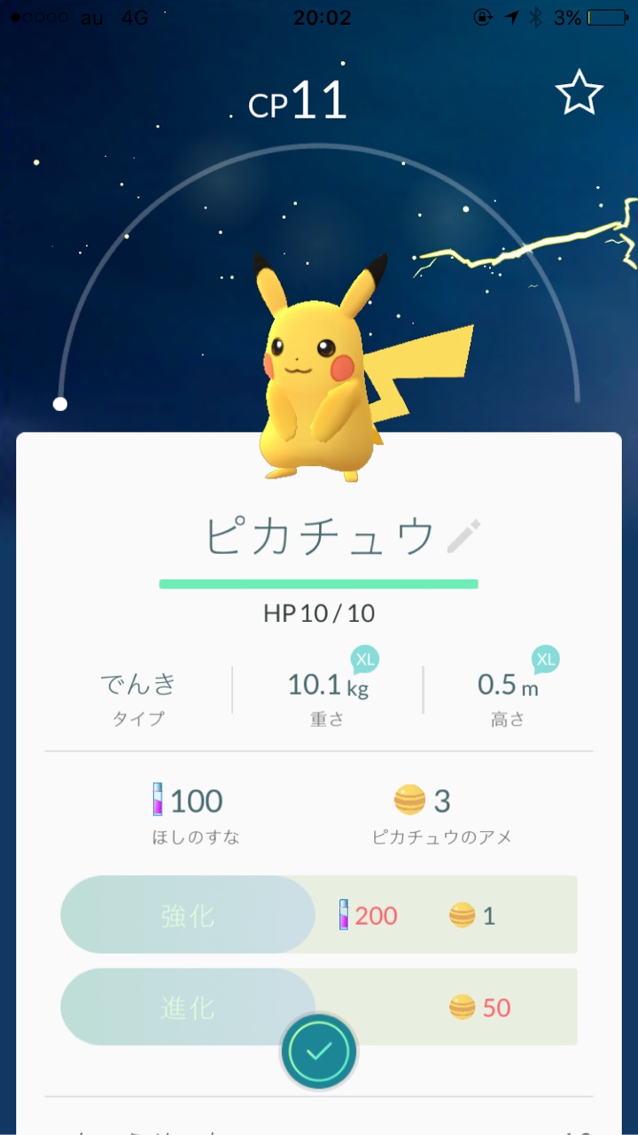 ゲットしたピカチュウ