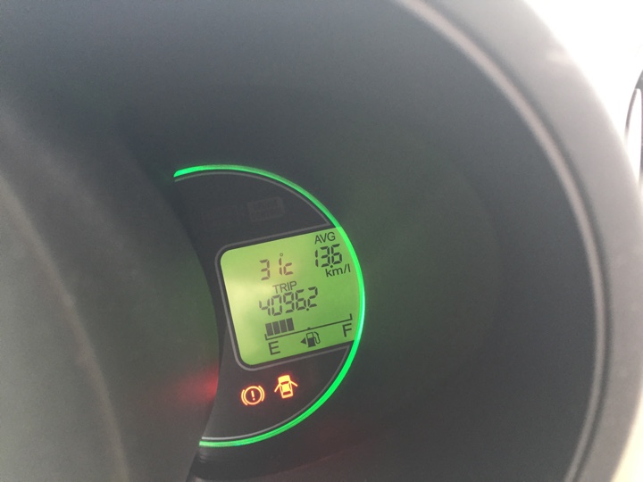 わが家のN-BOXの燃費 13.6km　外気温31度