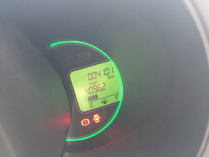 わが家のN-BOXのオドメーター兼年間走行距離 2016/08/11の走行距離 4101km