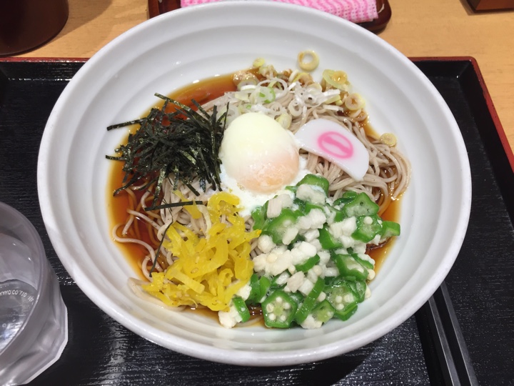 そばいち 恵比寿店で山芋とオクラの冷しネバトロそば