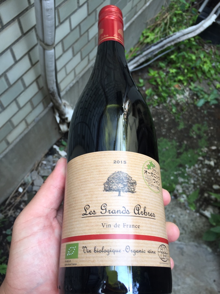 フランスのオーガニック赤ワイン「Les Grandsn Arbres Vin de France Rouge（レ・グランザルブル ヴァン・ド・フランス ルージュ）2015」