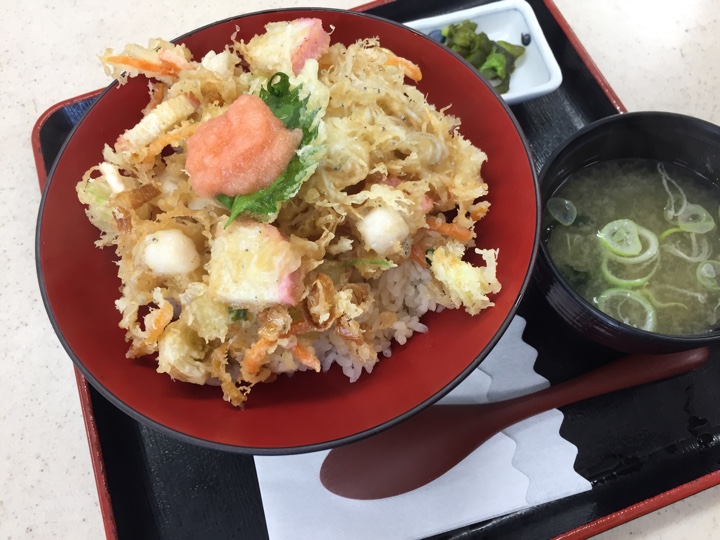 小田原PA（パーキングエリア）で小田原の蒲鉾とシラスのかき揚げ丼