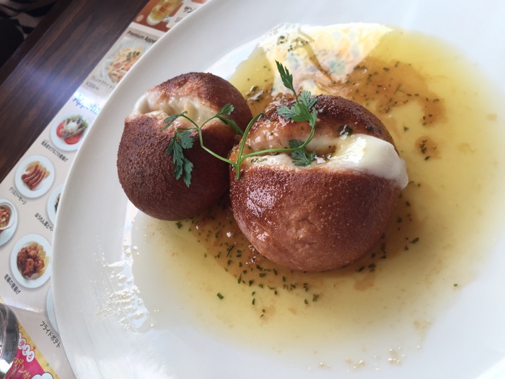 モッツァレラトーストガーリック醤油