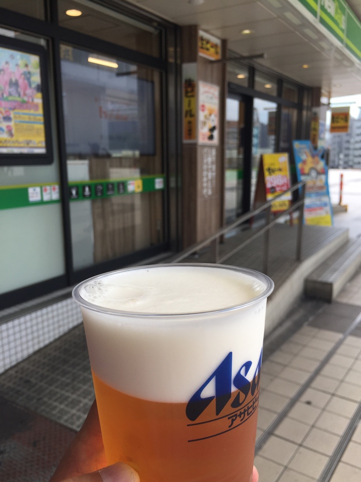 Newdays上野入谷改札外店で生ビール（アサヒ スーパードライ）